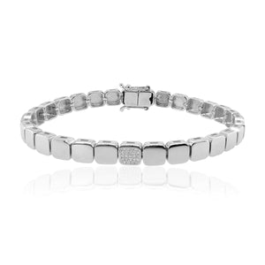 Large Golden Spaced Pave Square Bracelet