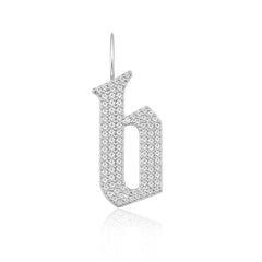 Large Pave Gothic Initial Charm