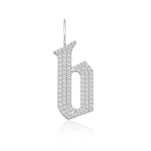 Large Pave Gothic Initial Charm