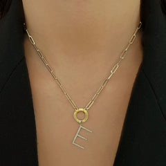 Large Pave Initial Charm