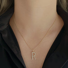 Large Pave Initial Charm