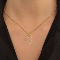 Large Pave Initial Charm