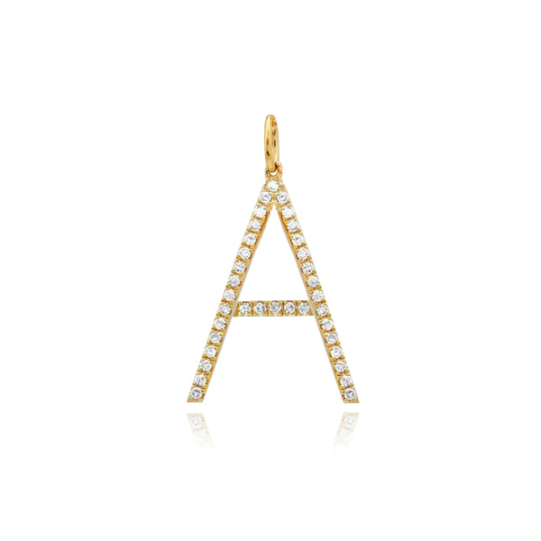 Large Pave Initial Charm