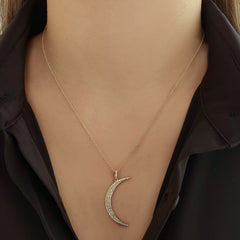 Large Pave Moon Charm