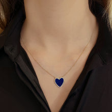 Load image into Gallery viewer, Large Pave Outline Stone Heart Necklace
