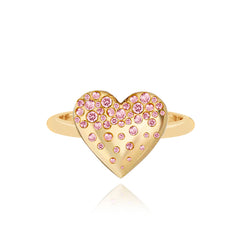 Dripping Scattered Heart Gemstone Ring