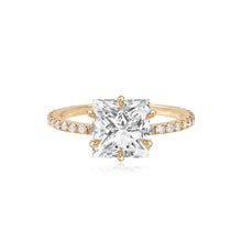 Load image into Gallery viewer, Six Prong Diamond Pave Engagement Ring
