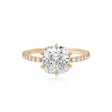 Load image into Gallery viewer, Six Prong Diamond Pave Engagement Ring
