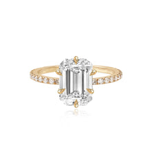 Load image into Gallery viewer, Six Prong Diamond Pave Engagement Ring

