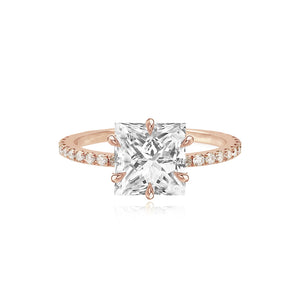 Large Six Prong Diamond Gold Engagement Ring