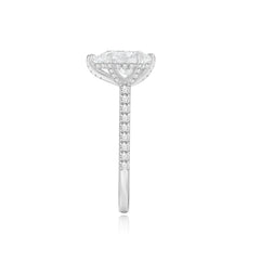 Six Prong Diamond Pave Engagement Ring