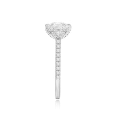 Six Prong Diamond Pave Engagement Ring