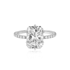 Six Prong Diamond Pave Engagement Ring