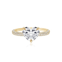 Dome Pave Lab Engagement Ring
