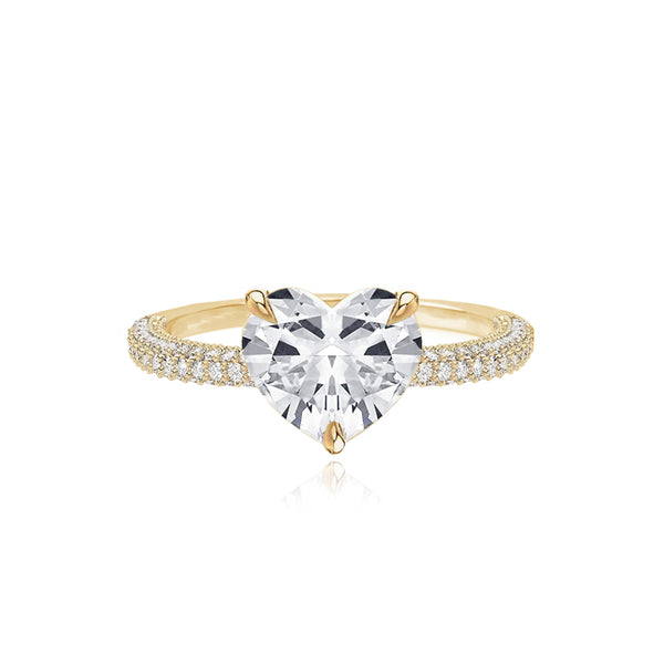 Large Valencia Diamond Shape Engagement Pave Ring