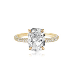 Large Valencia Diamond Shape Engagement Pave Ring