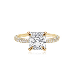 Large Valencia Diamond Shape Engagement Pave Ring