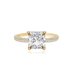 Large Valencia Diamond Shape Engagement Pave Ring
