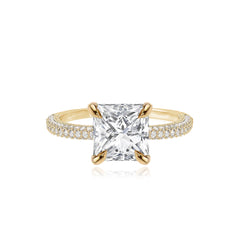 Dome Pave Lab Engagement Ring