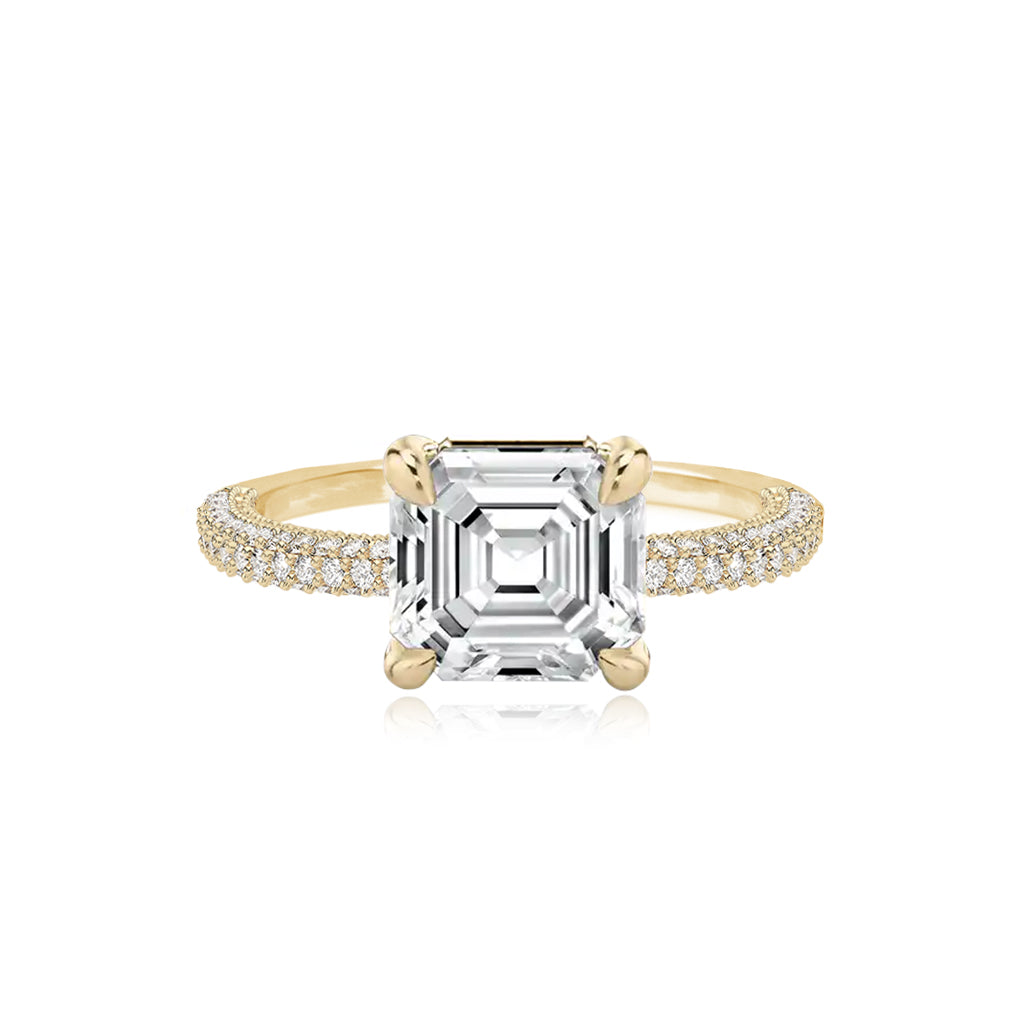 Dome Pave Diamond Engagement Ring