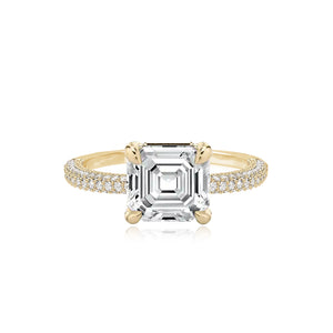 Dome Pave Diamond Engagement Ring