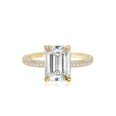 Dome Pave Lab Engagement Ring