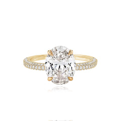 Dome Pave Lab Engagement Ring