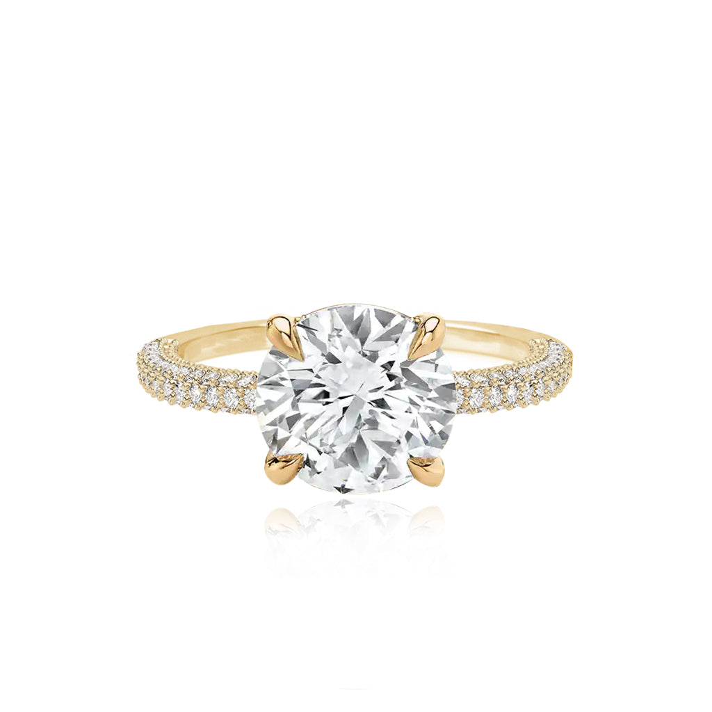 Dome Pave Lab Engagement Ring