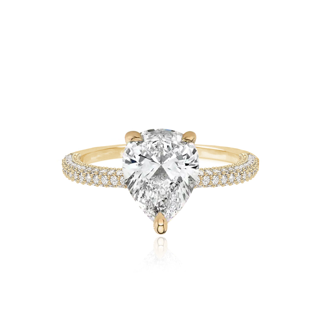 Dome Pave Lab Engagement Ring