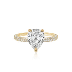 Dome Pave Lab Engagement Ring