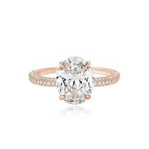 Dome Pave Diamond Engagement Ring