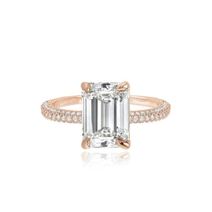 Large Valencia Diamond Shape Engagement Pave Ring