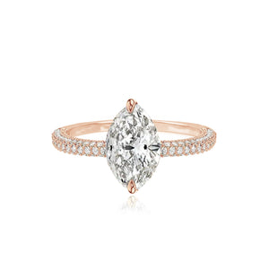 Dome Pave Diamond Engagement Ring