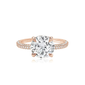 Dome Pave Diamond Engagement Ring