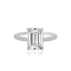 Dome Pave Diamond Engagement Ring