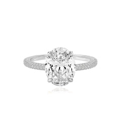 Dome Pave Lab Engagement Ring
