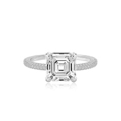 Dome Pave Diamond Engagement Ring