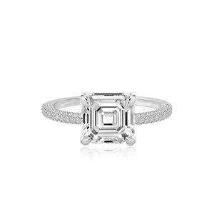 Dome Pave Diamond Engagement Ring