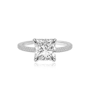 Dome Pave Diamond Engagement Ring