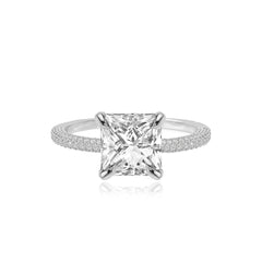 Dome Pave Lab Engagement Ring