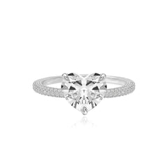Dome Pave Lab Engagement Ring