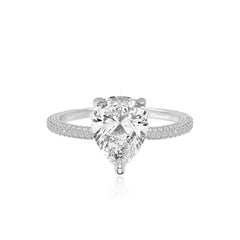 Dome Pave Lab Engagement Ring