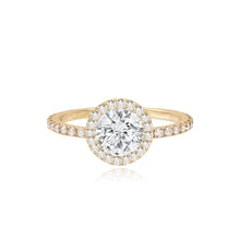 Load image into Gallery viewer, Large Bezel Border Pave Engagement Ring
