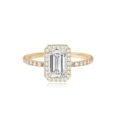 Lab Halo Diamond Pave Lab Engagement Ring