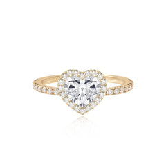 Lab Halo Diamond Pave Lab Engagement Ring