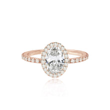 Load image into Gallery viewer, Large Bezel Border Pave Engagement Ring
