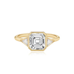 Bezel Trillion Diamond  Engagement Ring