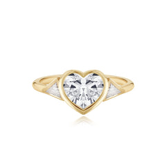 Bezel Trillion Diamond  Engagement Ring