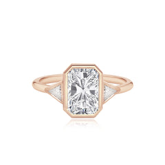Bezel Trillion Diamond  Engagement Ring