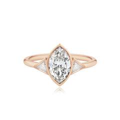 Bezel Trillion Diamond  Engagement Ring